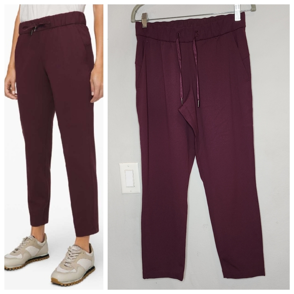 Lululemon On the Fly 7/8 Pant Purple Burgundy Size 6 Pull On